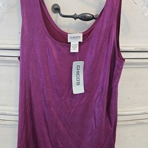 Chico's Rich Purple Tank Top Shimmer